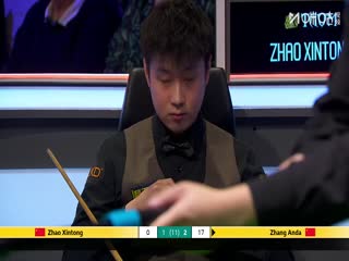 斯诺克英锦赛正赛16进8轮次 张安达6-2赵心童 20251204